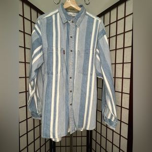 Vintage Mario stripe workwear shirt